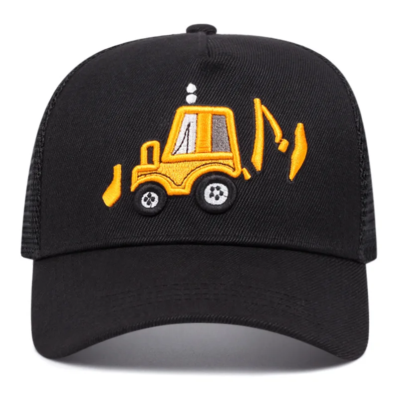 Net Hat New Cartoon Dredging Machine Mesh Four Seasons All Matching Visor Cap Casual Fashion Accessories