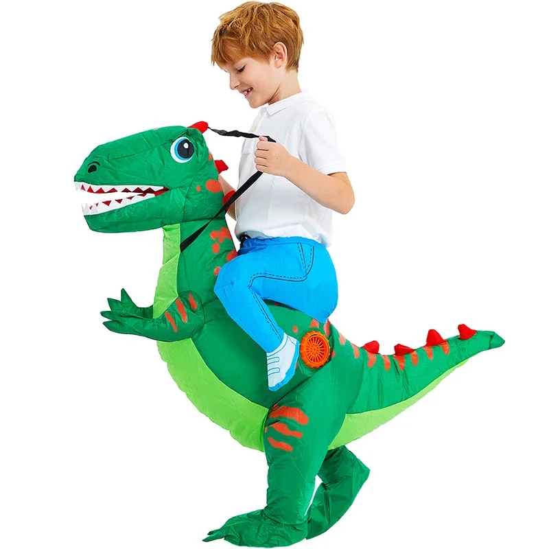 Disfraz inflable de dinosaurio para niños y adultos, traje divertido de Anime, de medio cuerpo, para fiesta de Halloween