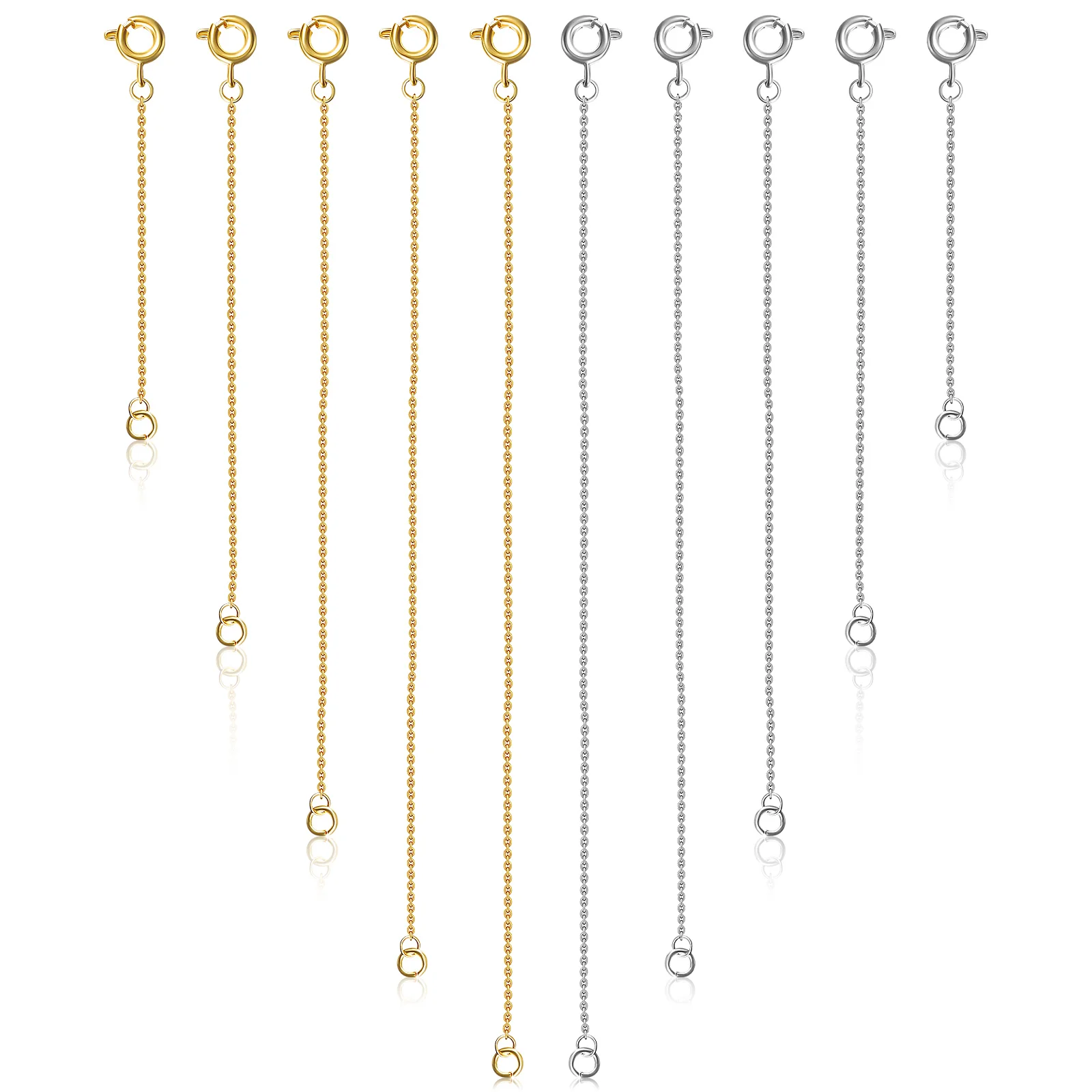 

10 Pcs Extender Chain Extension Necklace Extenders for Necklaces Copper Chains Bracelet Jewelry