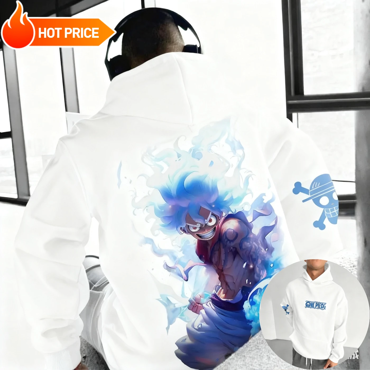 Anime One Piece Nika Luffy Harajuku Winter Men's Hoodie Streetwear Vintage Women's Oversized Hooded Sweatshirt Long Sleeve Top