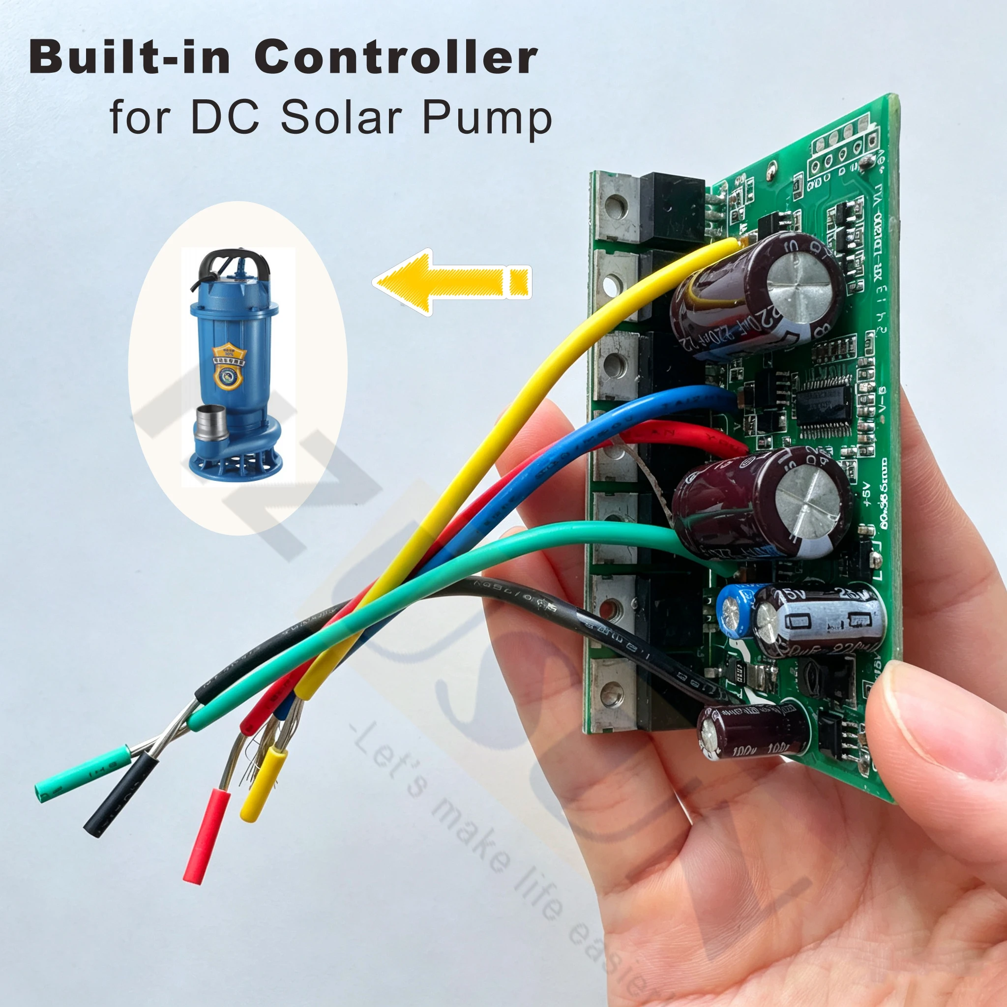 24V 48V Integrated Controller Circuit Board for DC Solar Screw Well Pump, Built-in Submersible Water Pump Controller Board MPPT