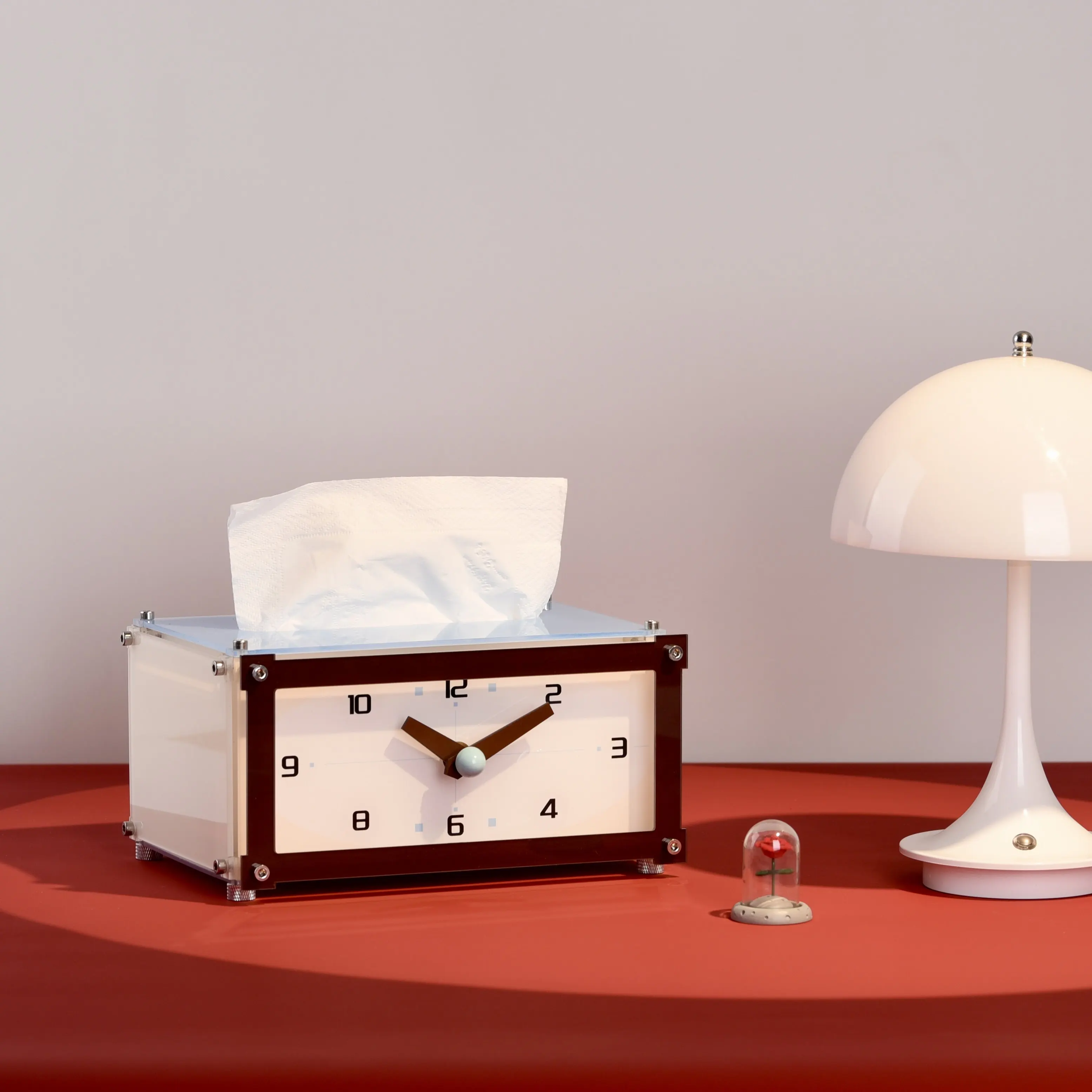 Creative Desktop Clock Ornaments, Tissue Boxes, High-end Home Decor Gifts