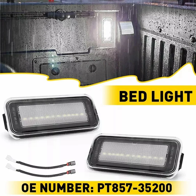 Luz de cama traseira LED branca para Toyota Tacoma 2020-2021 PT857-35200, 2 pcs