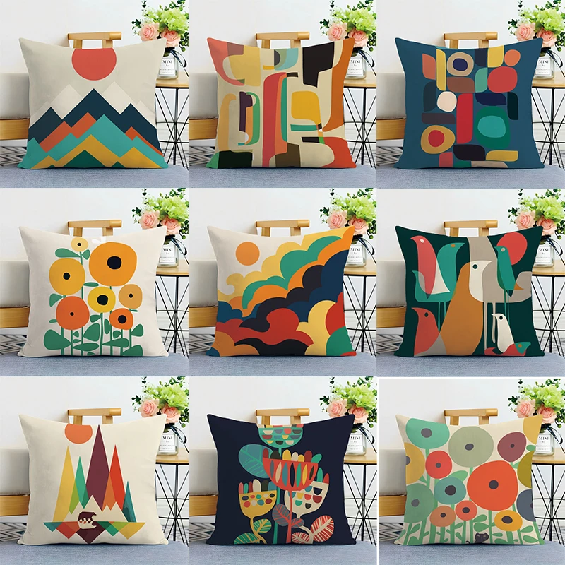 

Creative Geometric Print Decorative Pillowcase Bedroom Living Room Square Cushion Pillowcase