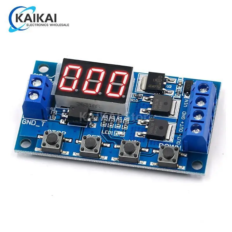 Dc 12v 24v mos duplo led digital tempo atraso relé gatilho ciclo temporizador atraso interruptor de circuito placa de controle de tempo módulo diy