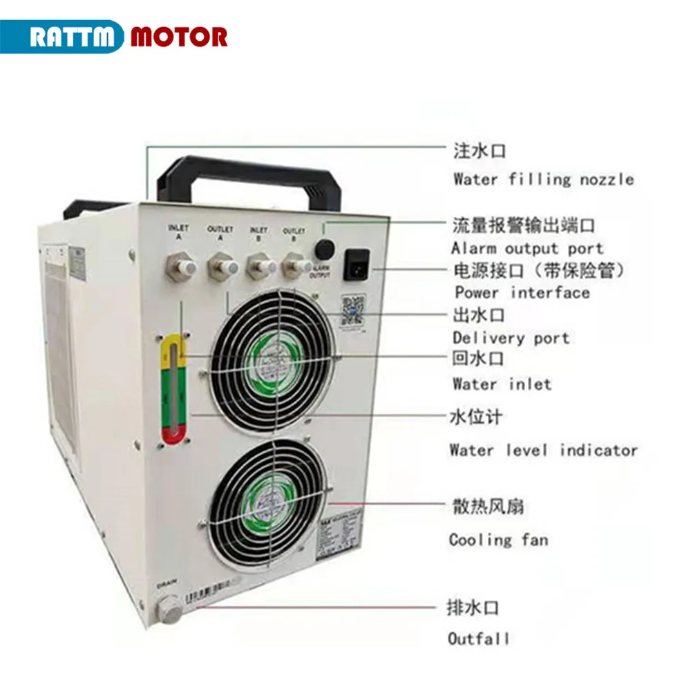 S&A CW5200 CW5202 Industrial Water Air Chiller for CO2 Laser Engraving Cutting Machine Cooling 150W Laser Tube CNC Router