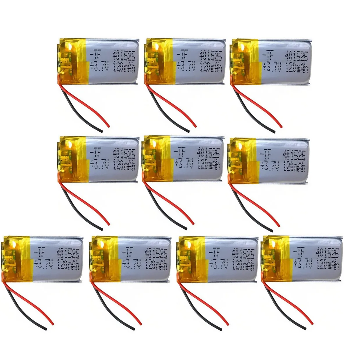 10PCS 3.7V 120mAh 401525 Lithium Polymer LiPo Rechargeable Battery For MP3 GPS Bluetooth Headphone Headset Smart Watch Speaker