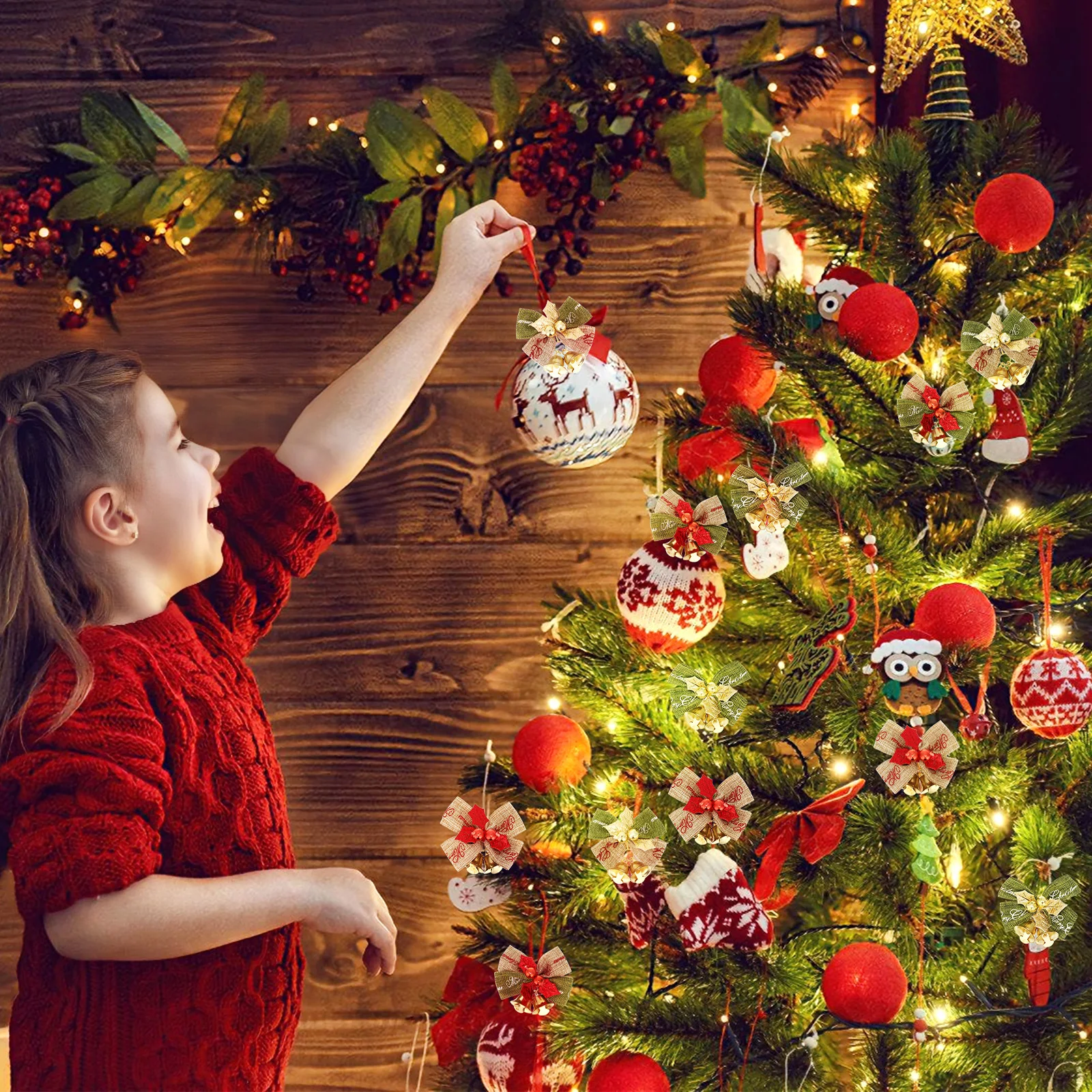 

1Pcs Christmas Bow Ornament Creative Xmas Tree Decor Bow Adornment Gift Packaging Party Decoration Ribbon Wrap