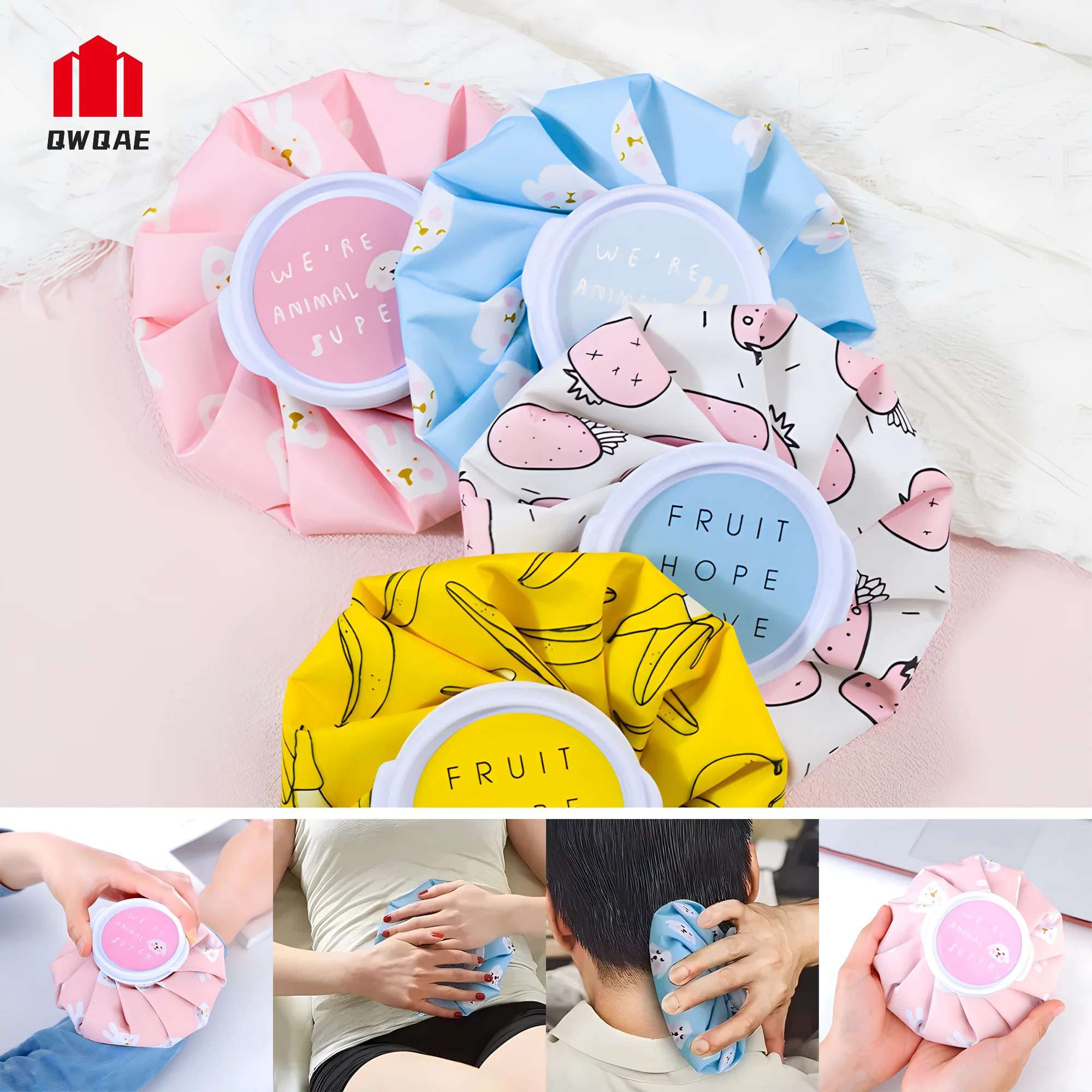 Reusable Ice Pack Folding Hot Cold Water Compress Bag Thickening Leakproof Injuries Swelling Sport Pain Relief Bags Supplies