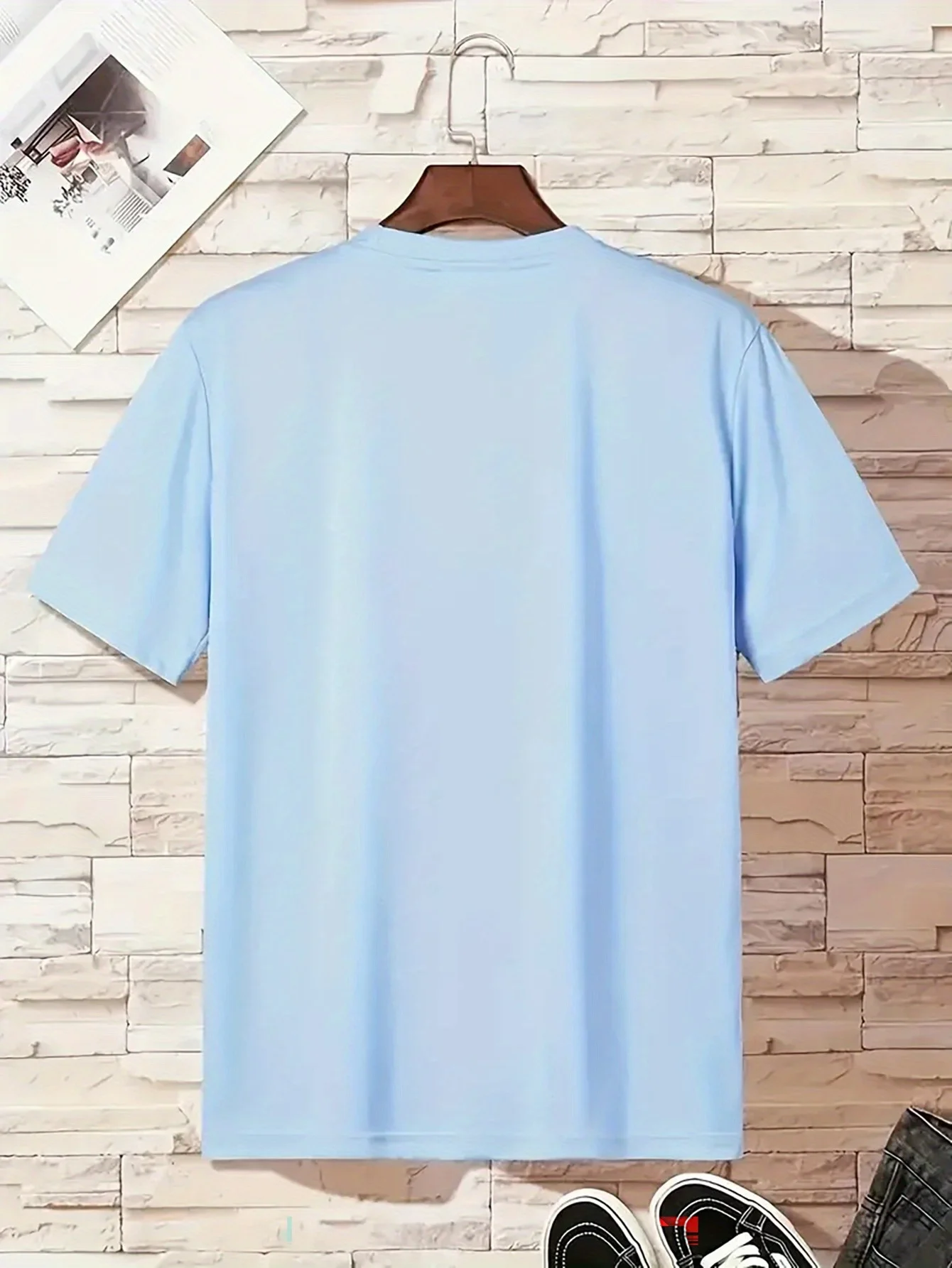 Men's summer 100% pure cotton domineering white haired sea eagle print casual sports loose round neck short sleeved T-shirt