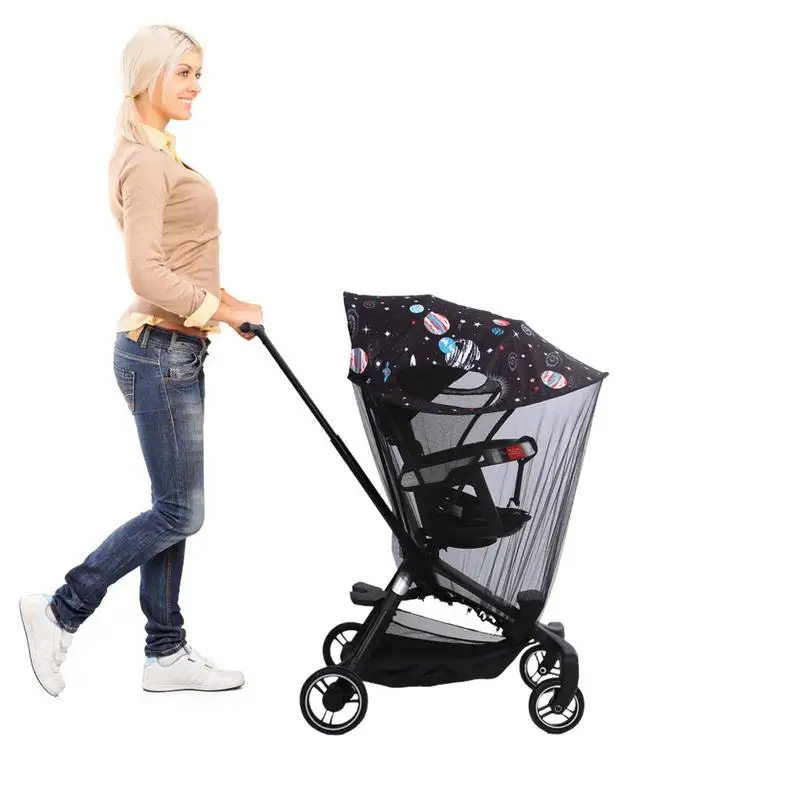 

Baby Stroller Sun Shade With Net Baby Sun Shade Stroller Accessories Sun Protection Adjustable Foldable Stroller Cover Sun