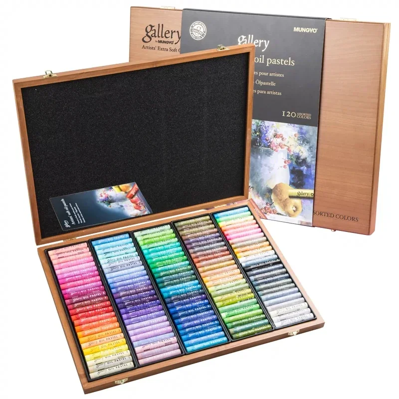 MUNGYO Artist Oil Pastel Set 72/120Colors Soft Wooden Box Crayon Artist/Master Grade Graffiti Painting Art Drawing Supplies