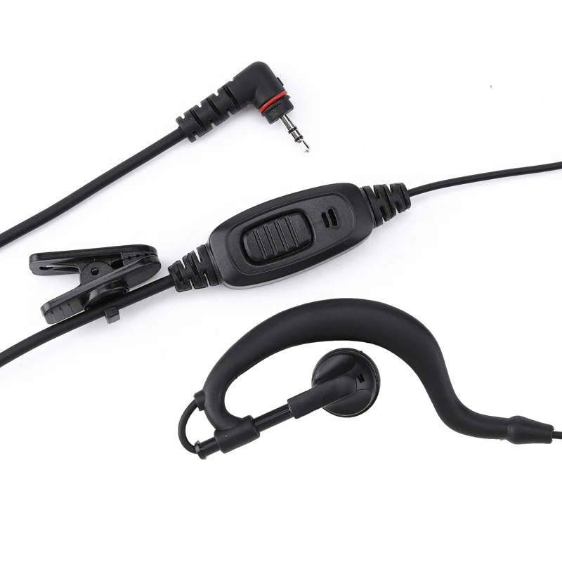 سماعة أذن على شكل حرف G بمشبك حديد PTT سماعة أذن معلقة لـ Hytera Walkie Talkie TD370 TD360 BD300 BD500 PNC370