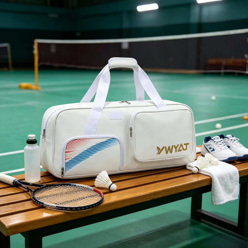 Portable Badminton Bag Holds 3-6 Rackets, Shoulder & Handheld Tennis Racket Cover, Waterproof Wear Resistant Durable Storage Bag