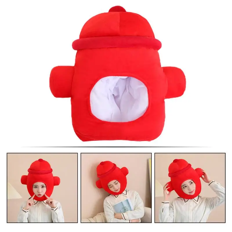 

Stuffed Cosplay Hat Prop Cosplay Headgear Pp Cotton Party Fire Hydrant Head Cover Hat Halloween Christmas Photo Prop