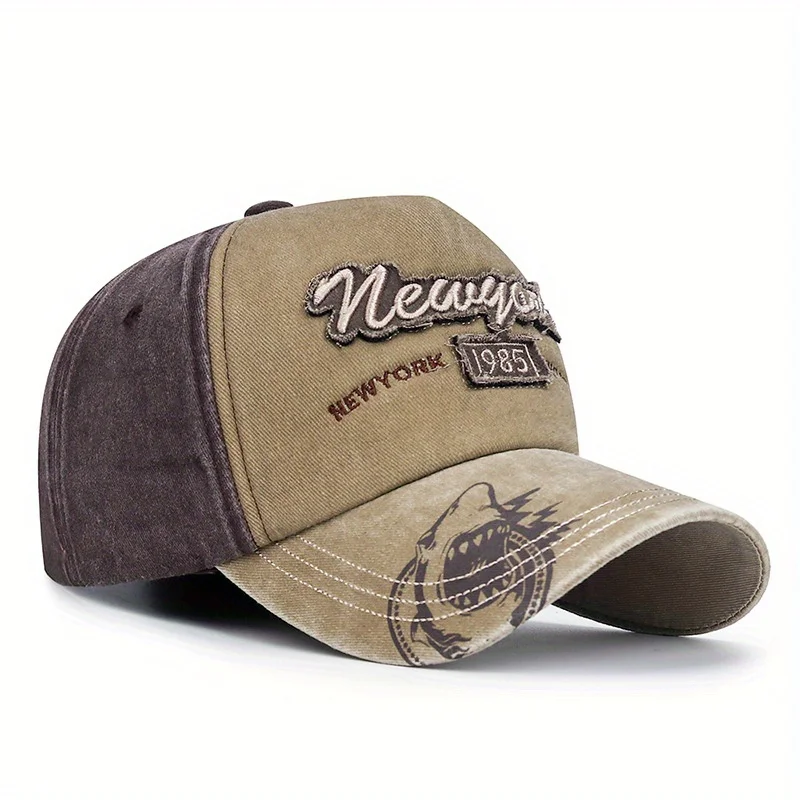 

High Quality Washed cowboy letters Cotton Cap For Men Women Adjustable Autdoor Sun protection hat Rock Shark Baseball Caps