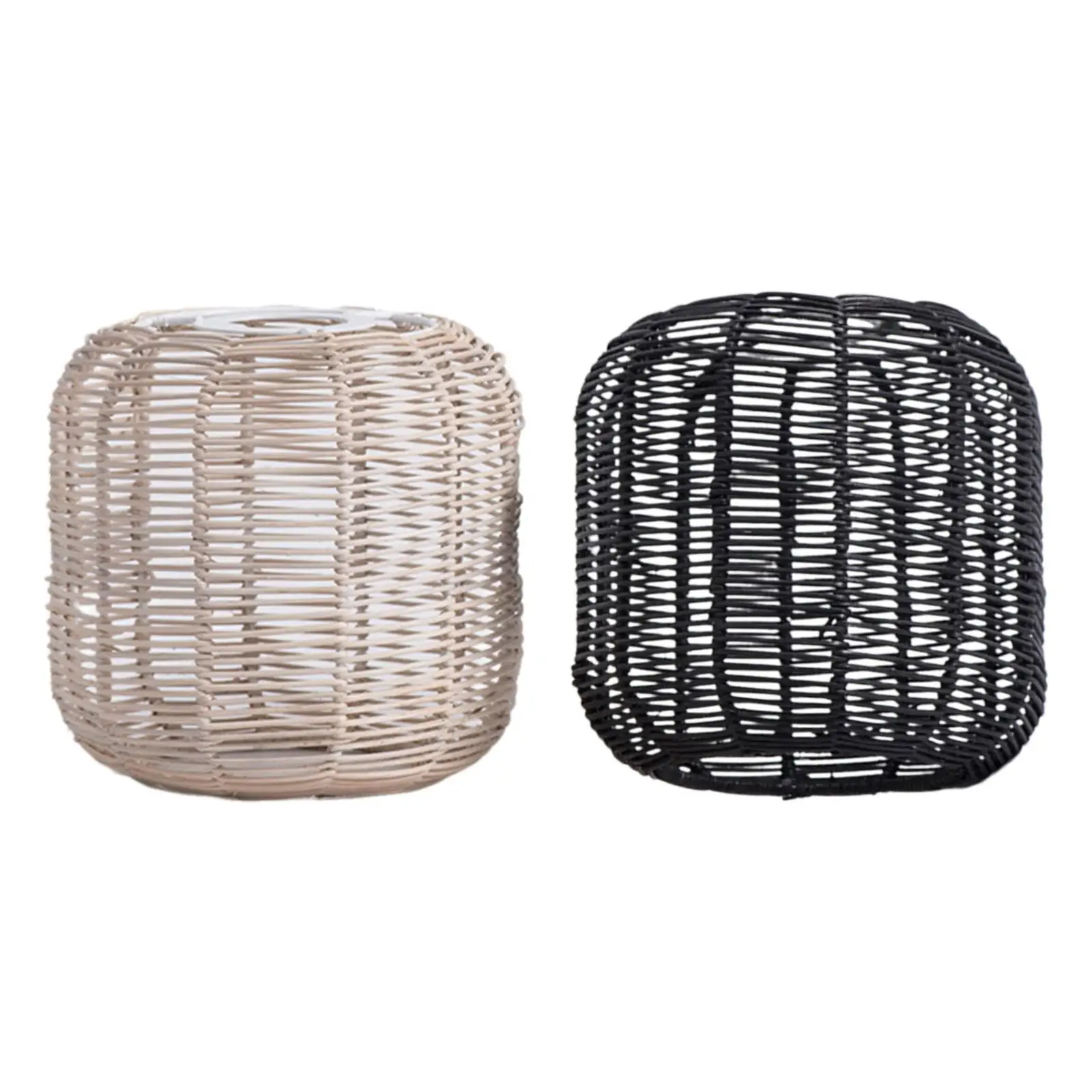 Drum Shaped Rattan Lampshade, Ceiling Lantern Cover, Woven Pendant Lampshade,