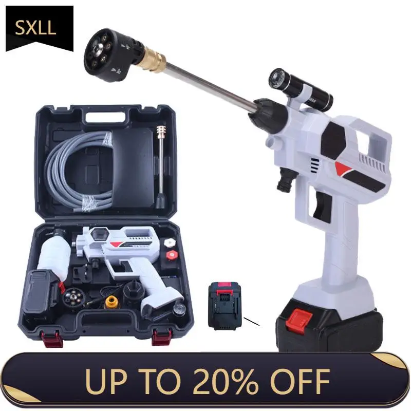 

SXLL Portable high-pressure car washing machine with lithium battery 21v wireless cordless pressure gun for water washing