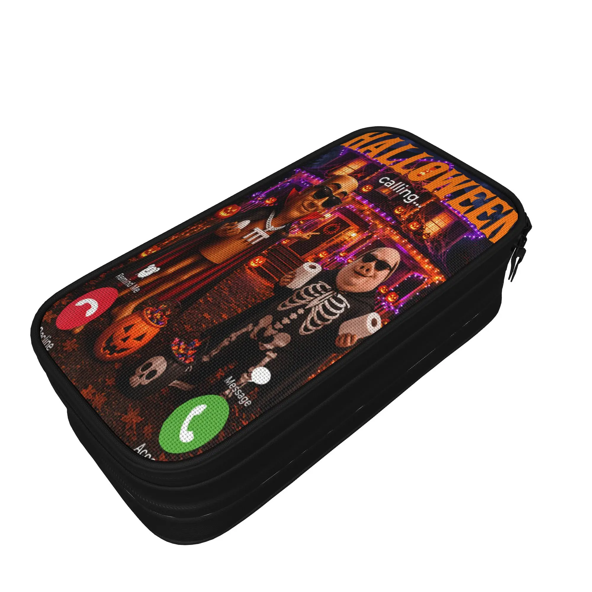 John Pork Meme Halloween Calling House Tour Party Tung Sahur Pencil Case Girls Boys Pencil Pouch Graphic School Pencil Cases