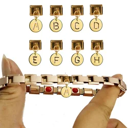 1pc Fashion 2025 New Men Women 26 Letter Charm Italian Links Fit 9mm Bracelet Stainless Steel Jewelry DIY Making