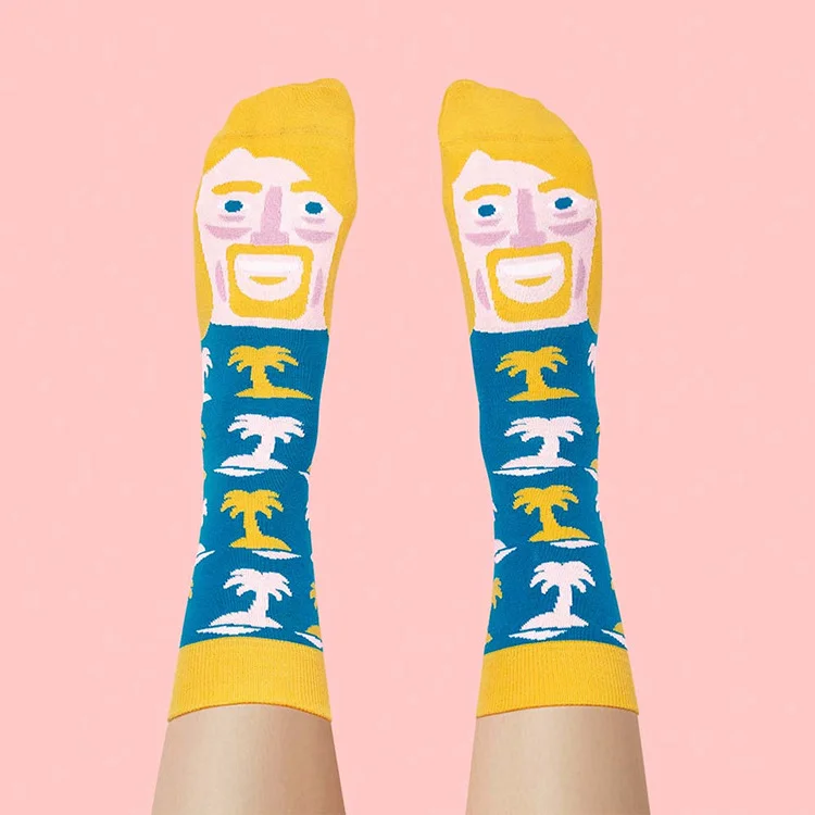 Funny Colorful Cartoon Character Unisex Crew Socks Men Women Creative Novelty Chic Cotton Skateboard Fashion Socks Gifts Bulk