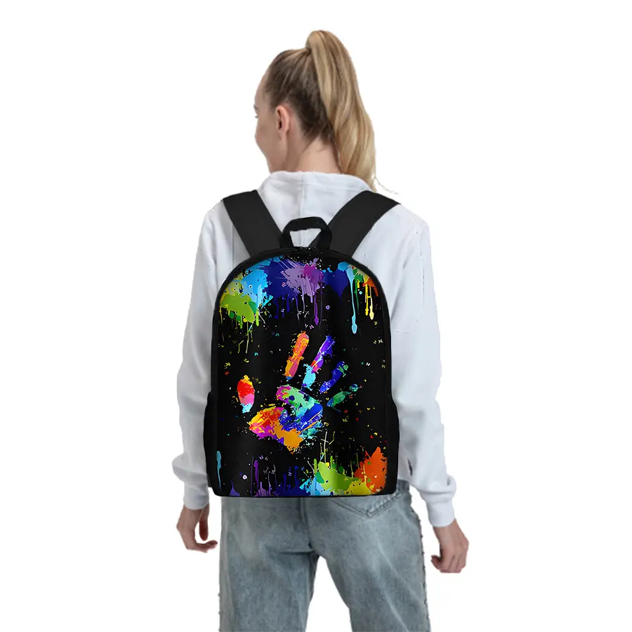 حقيبة ظهر ملونة بنمط راحة اليد بطبقة واحدة للأولاد والبنات أفضل الهدايا حقيبة مدرسية كرتونية ثلاثية الأبعاد لحقائب الأطفال #4