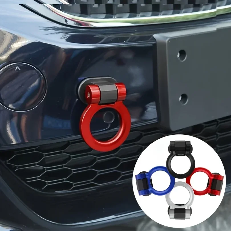 Heavy Duty Off-Road Tow Ring, 360 Degree Rotating Front Bumper Tow Hook for SUV Truck, Easy Install Car Recovery Accessories