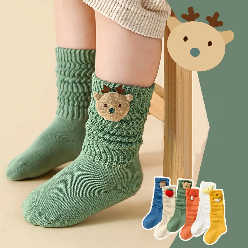 

New Autumn Winter Baby Long Socks Cute Cartoon Doll Infant Toddler Pure Cotton Socks For 0-2Years Old Korean fashion accessories