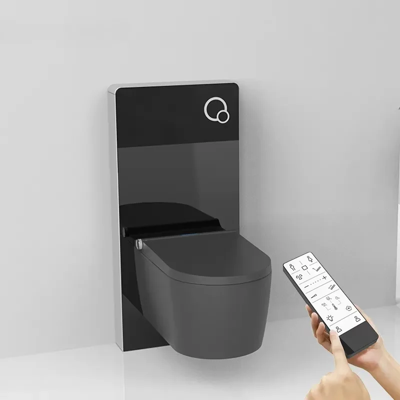 All-electronic smart bathroom ceramic wall-mounted toilet