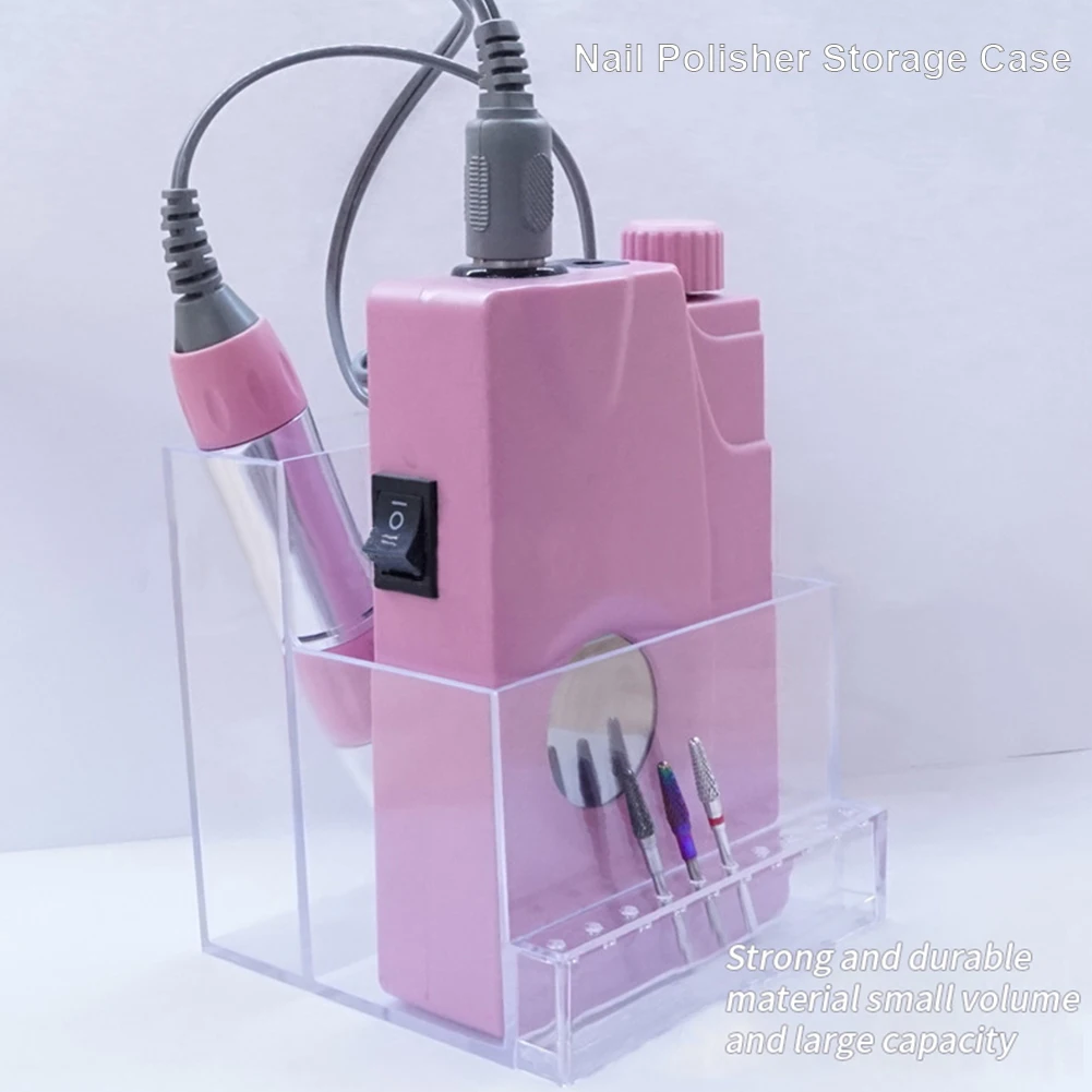 Transparent Nail Drill Bits Storage Rack 3-Row