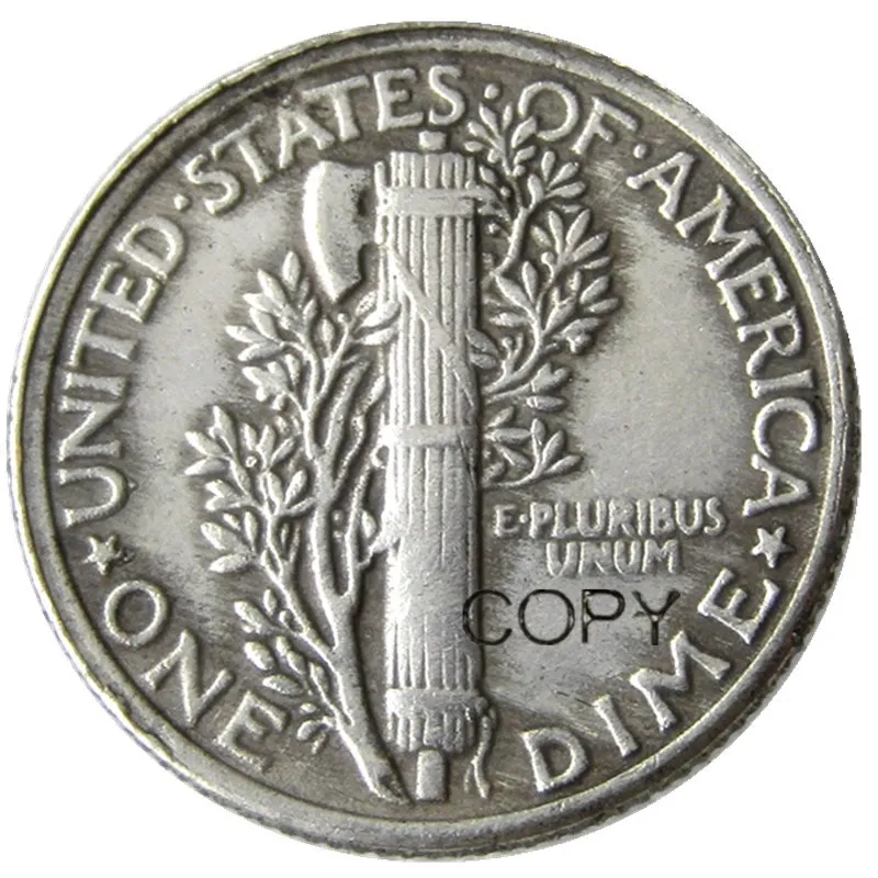 US 1916 P/S/D Mercury Silver Plated Copy Coin