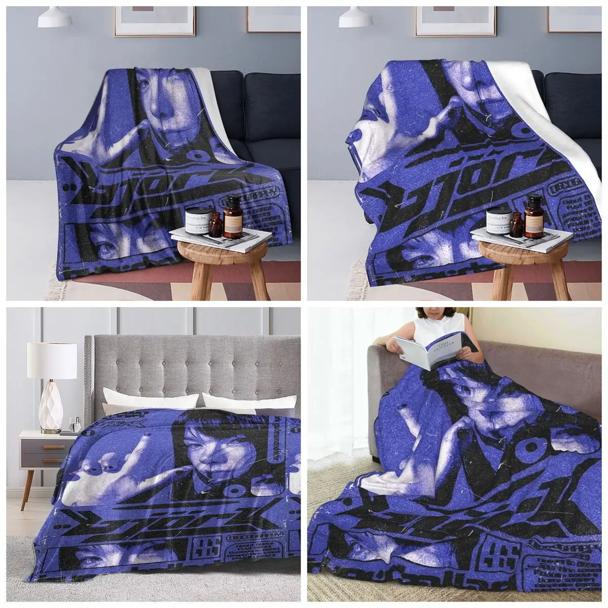 Bjork Army Of Me Aphex Twin Blankets Soft Warm Flannel Throw Blanket Bedspread for Bed Travel Home Couch