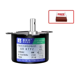 50KTYZ Permanent Magnet Synchronous Motor AC 220V Speed Reducer Motors Controllable Positive and Negative Inversion 6W 2.5/5rpm