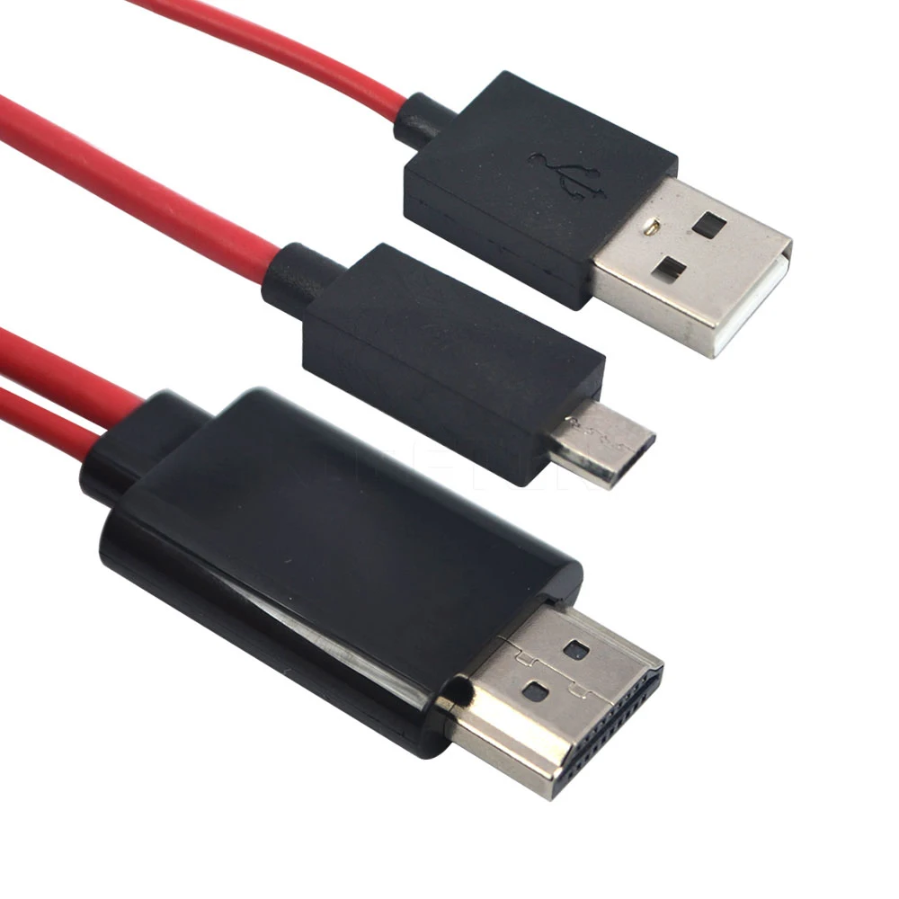 2 IN 1 Micro USB to 5Pin HDMI-compatible Adapter Cable USB to HDTV Converter 1080P Video Cable HDTV For Samsung Galaxy S2 3 4 5