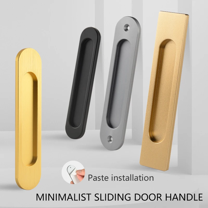 wardrobe sliding door handle Barn door Bathing room glass door  Wooden doors push pulls handle self-adhesive