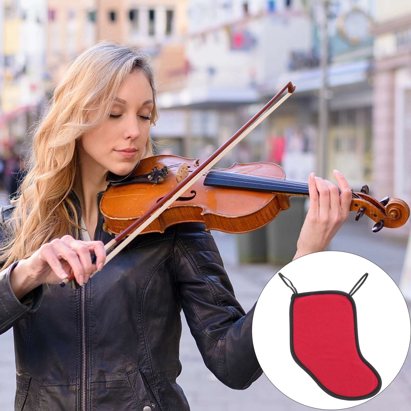

1 pc 3/4-4/4 Cotton Violin Chin Rest Cover Soft Skin-Friendly Cushion Pad Comfortable Anti-Slip Sweatproof Protection Instrument