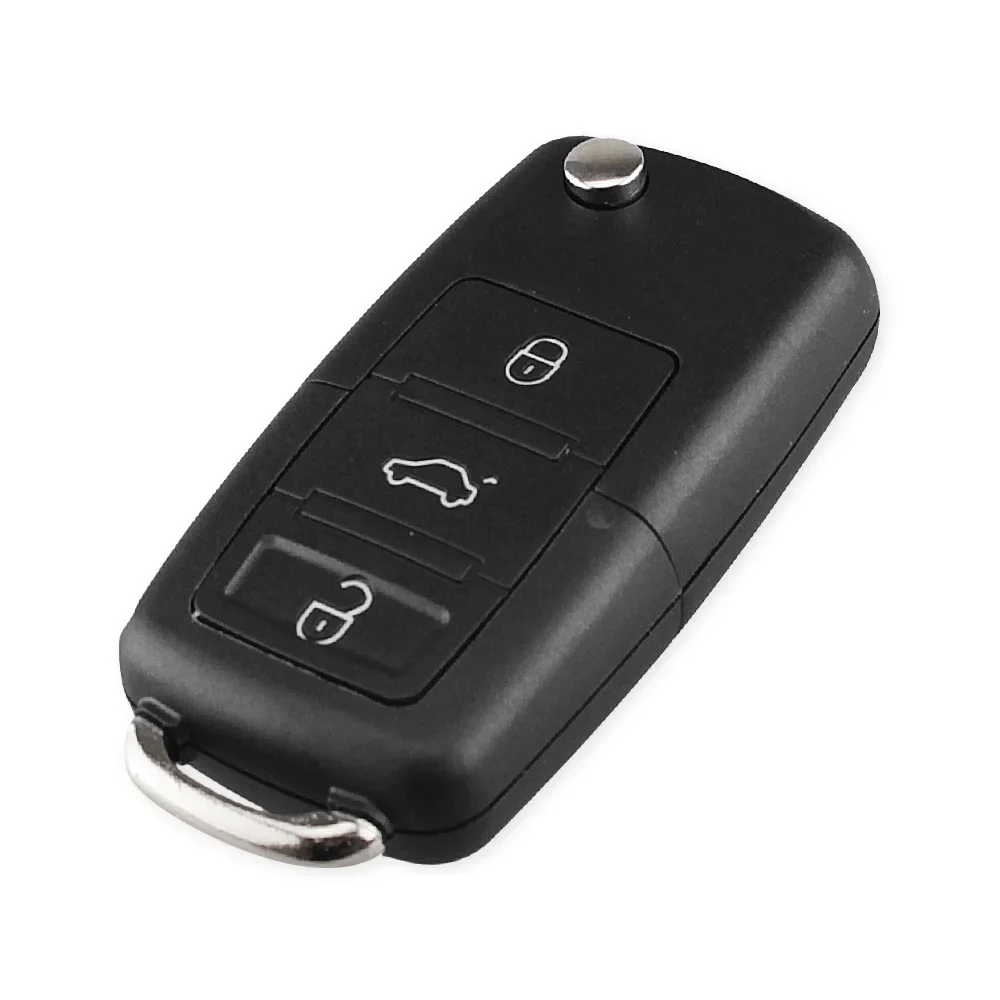 Dandkey Remote Key Flip Folding Fob Key Shell For Vw Volkswagen Jetta Passat Beetle Polo Bora 3 Buttons Key Case With logo