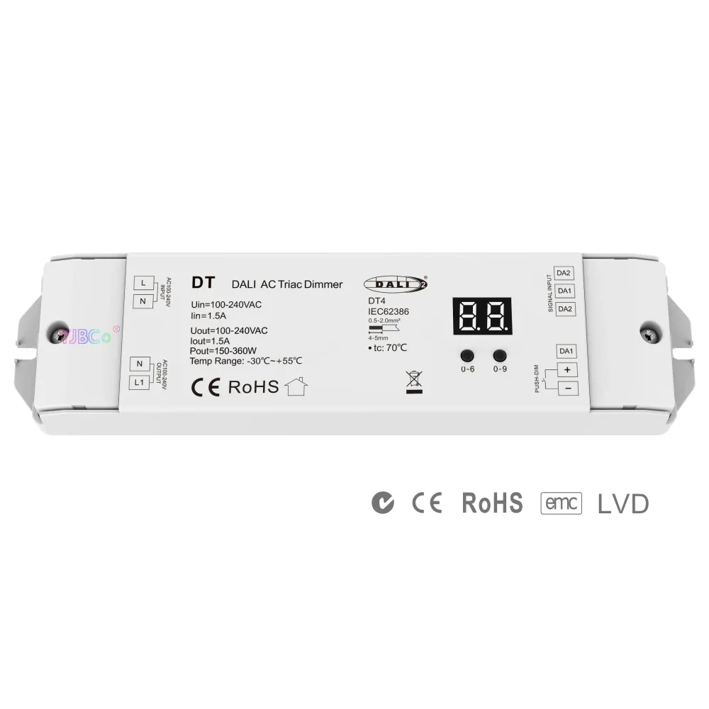 Skydance DT AC Triac DALI LED Dimmer 110V 220V 230V AC 1 Channel 1.5A 150-360W Numeric Display for LED Lamp Light Halogen Lights