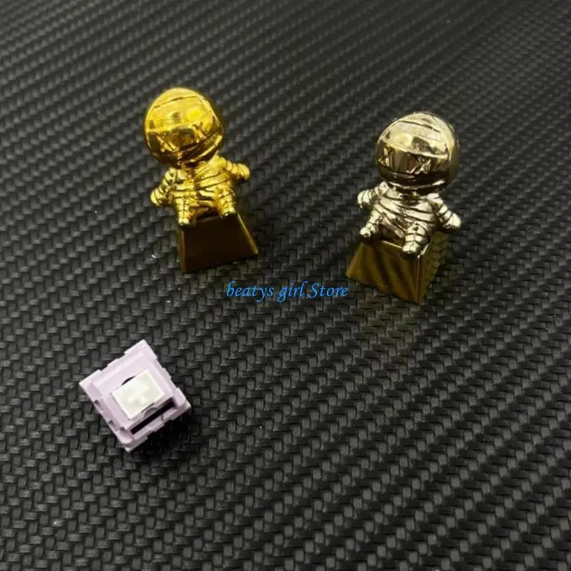 

C7AB Brass Mummy Keyboards Keycap and Shafts Set Aesthetic Touch for Typing Experience