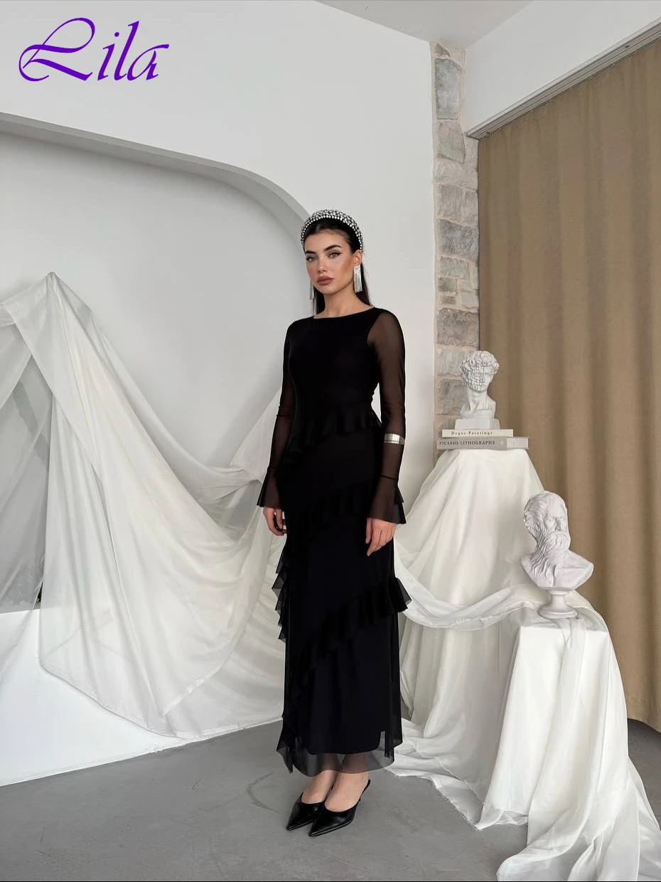 

Customized Straight Crew Neck Elegant Graceful Evening Dress Classic Delicate Celebrity Gowns Modern High Quality Party Dress