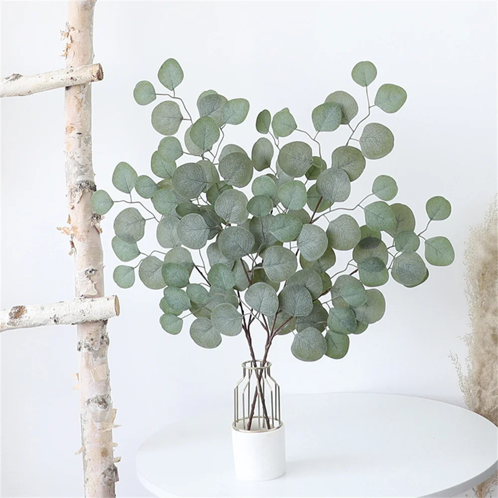 1pc Artificial Plants Eucalyptus Leaf Vine Christmas Decoration Vase for Wedding Home Garden Rose Arch Scrapbooking Fake Flowers