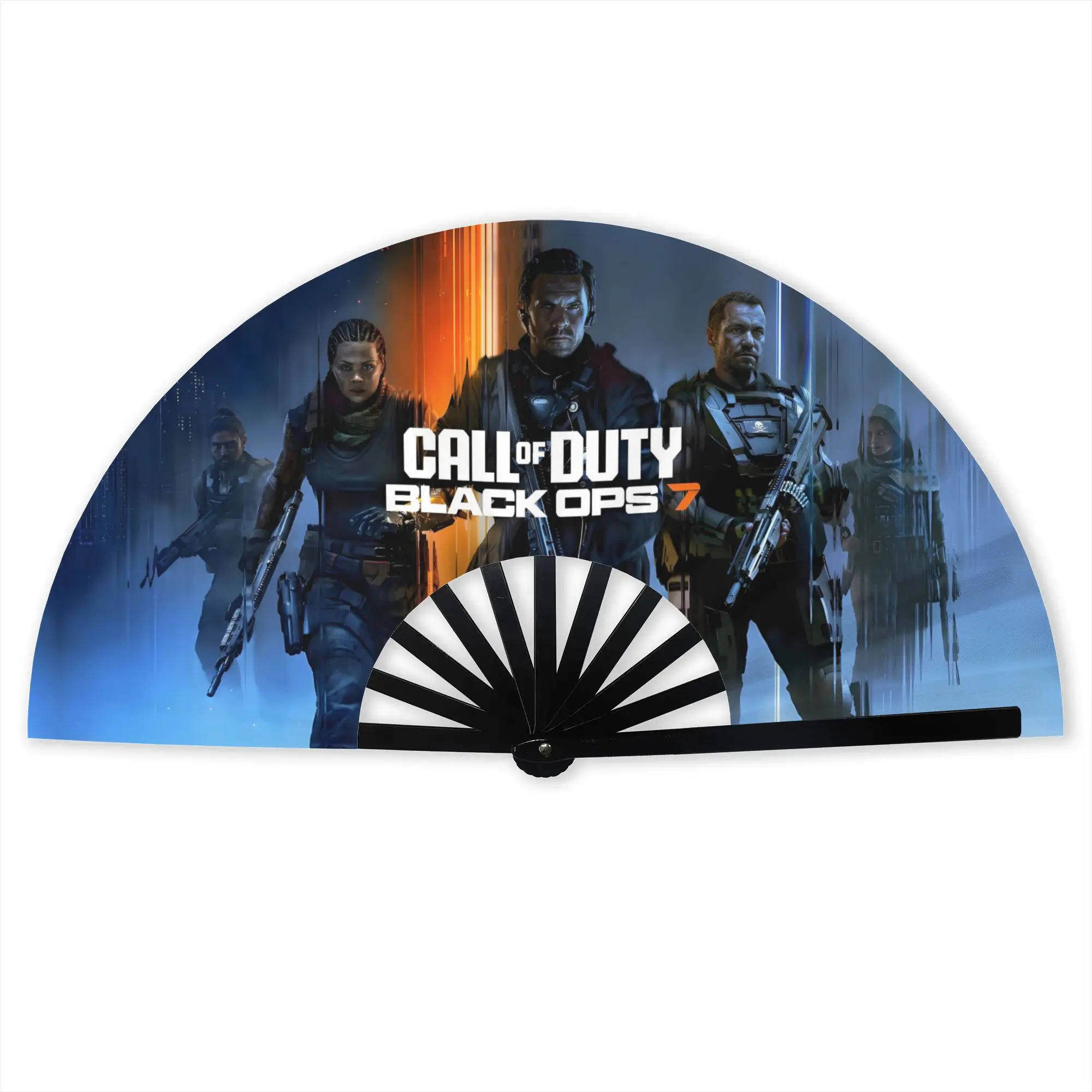 Game C-Call of D-Duty Folding Hand Fan Black Ops Polyester Fabric Fan Fashion Summer Accessory Decorative Fans