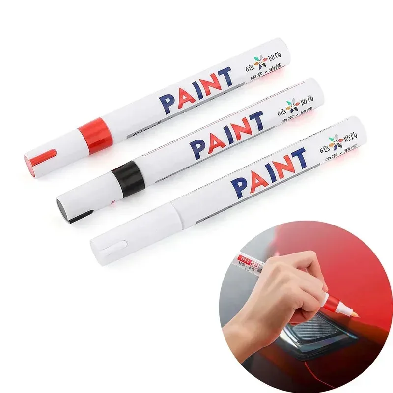 1/12 Stück Auto-Lackstift, wasserfest, für Felgen, Reifen, Ölmarker, Auto-Gummi-Reifenprofil, CD, Metall, Permanent-Lackmarker