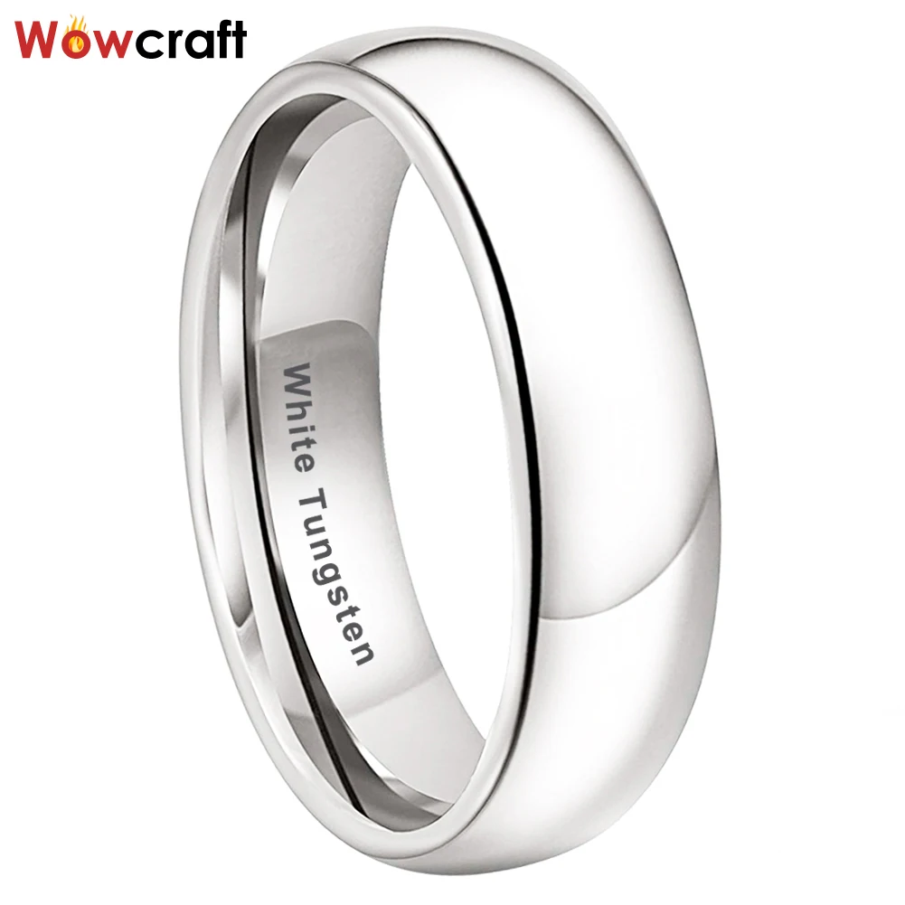 Alliances Blanches en Tungstène pour Homme et Femme, Bague de Fiançailles, Polie, Brillante, Confortable, à la Mode, Livraison Directe, Six