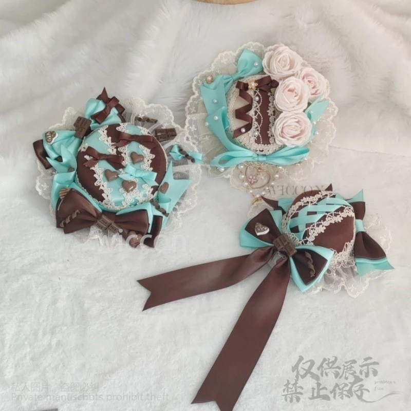 Хэллоуин Мятно-Зеленый Шоколад Сладкая Лолита Кружевной Обруч Для Волос Горничная Индивидуальная Повязка На Головной Убор Аксессуар Шляпа Сделано Оптом