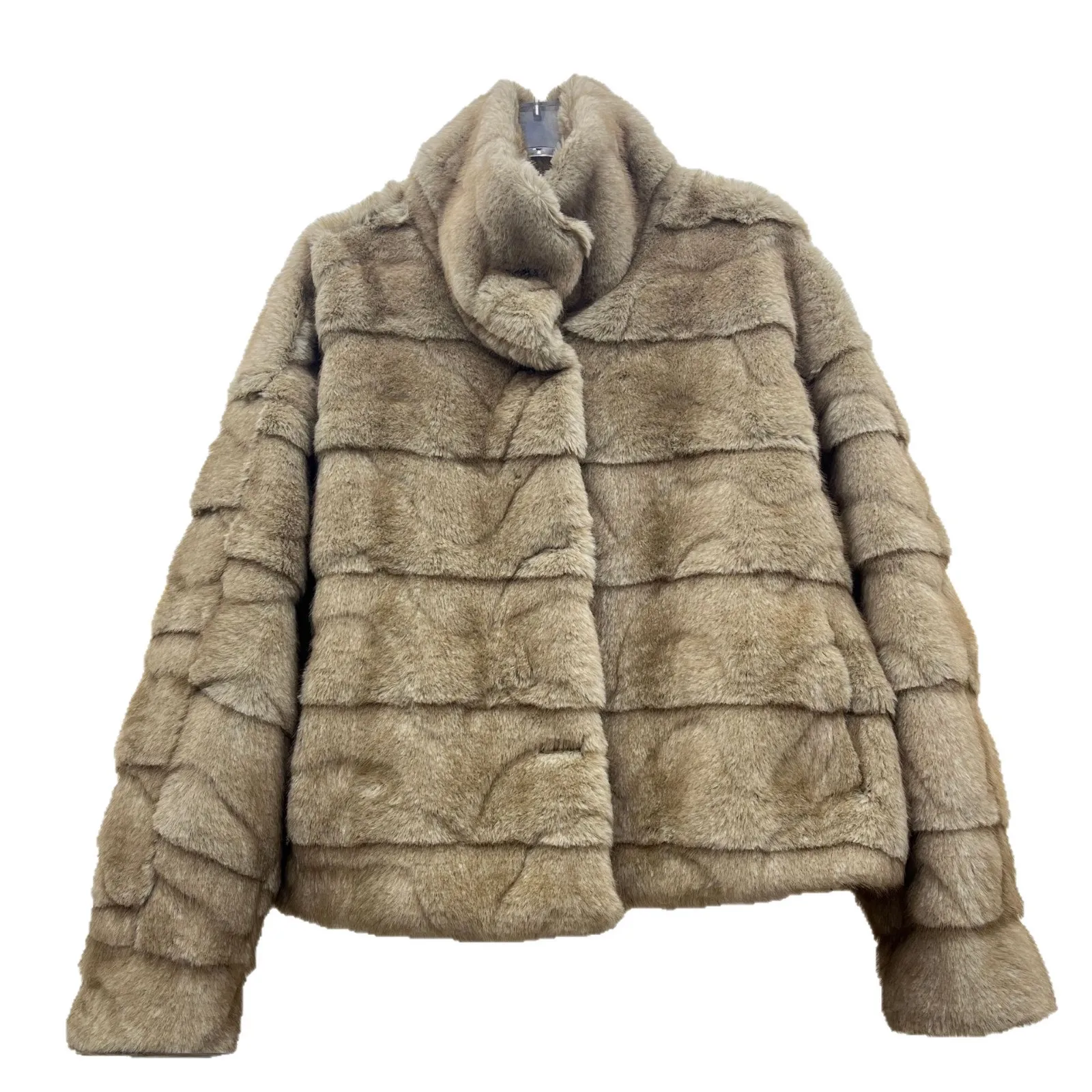 Estilo coreano elegante gola quente acolchoado jaquetas de pelúcia único breasted solto versátil casual casacos de pele do falso feminino inverno