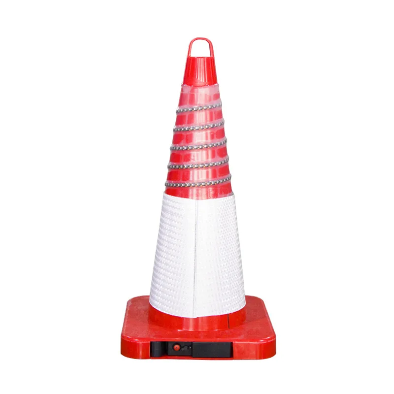 LED Road Cone Safety Warning Flashing Charging Remote Control PVC Material Reflective Road Cone