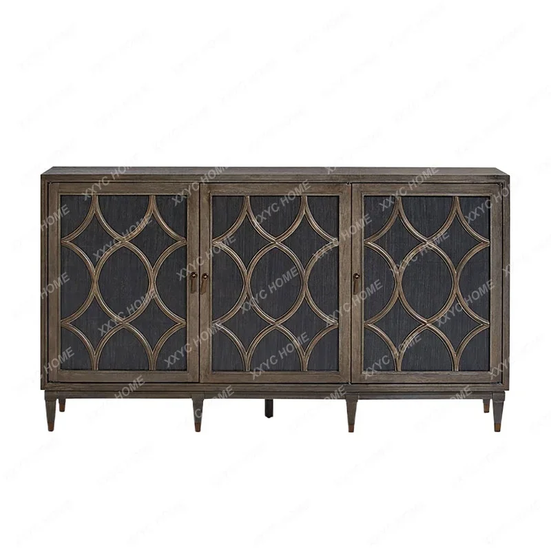 

Simple solid wood porch cabinet retro locker foyer shoe cabinet