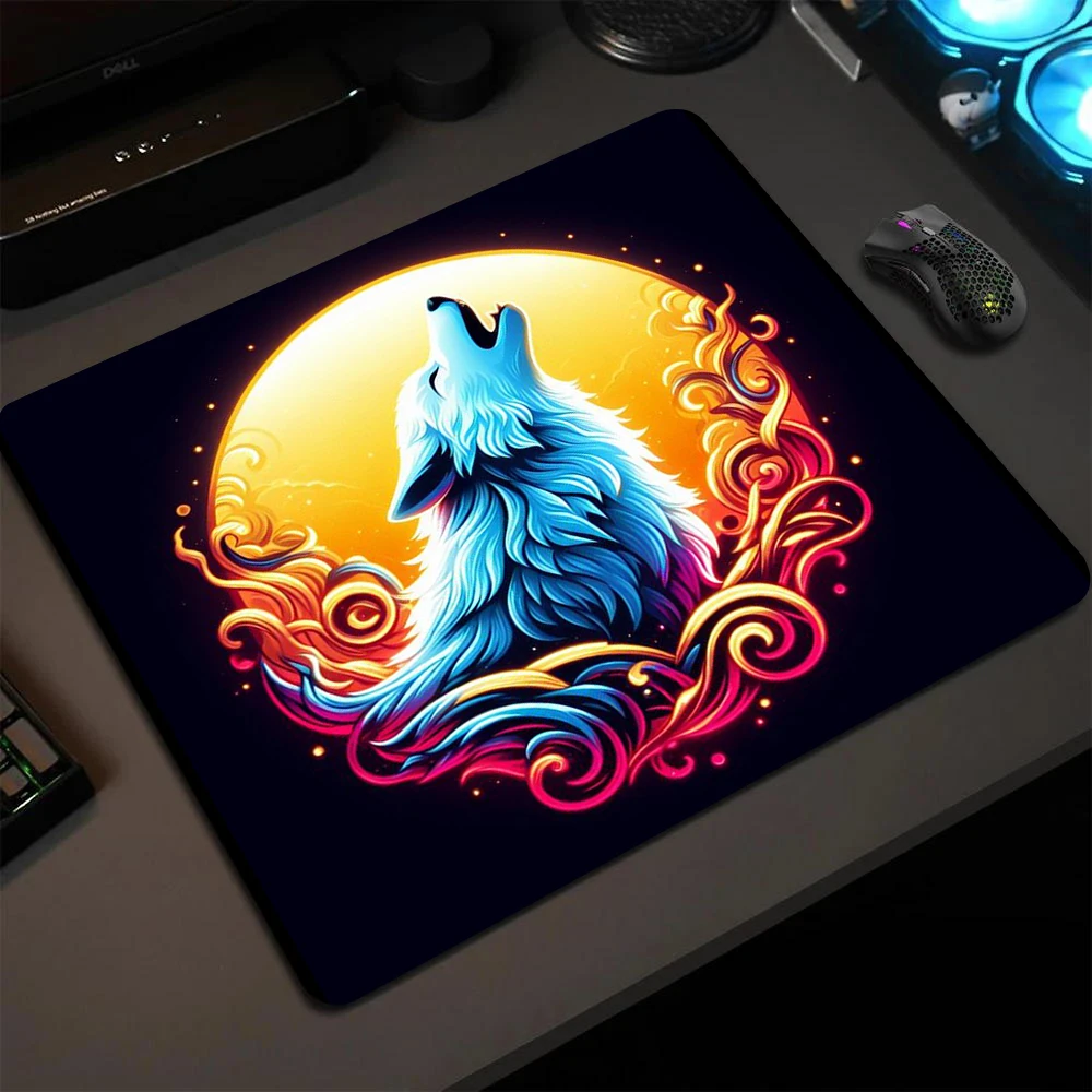 

Коврик для мыши с изображением волка в стиле аниме 40X45, компьютерные аксессуары, коврики для офисного игрового стола, резиновый противоскользящий скоростной коврик для мыши, мультяшный декор, настольные коврики