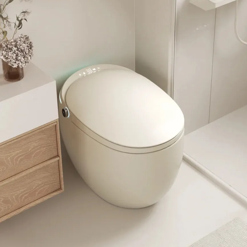 Color Design Floor Mounted Intelligent Inodoro Automatic Flush Bathroom Wc Ceramic Round Smart Toilet